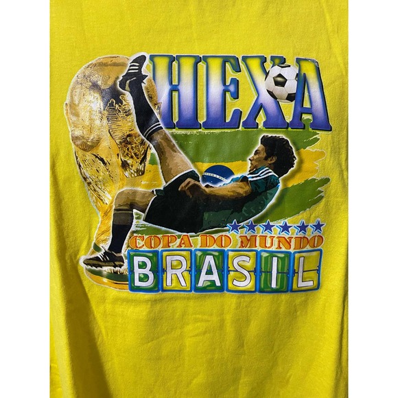 BRAZIL FOOTBALL SHIRT LARGE- HEXA BRASIL COPA DO MUNDO (BLUE - YELLOW) - Picture 10 of 11
